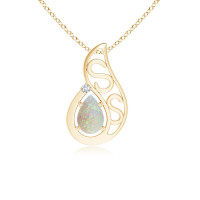 Floating Solitaire Pear Opal Flame Pendant product