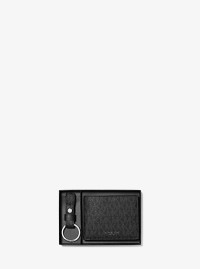 MK Logo Slim Billfold Wallet With Keychain - Black - Michael Kors product
