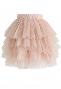 LOVE ME MORE LAYERED TULLE SKIRT IN NUDE PINK FOR KIDS product
