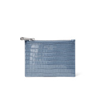 Aspinal of London®  Small Essential Flat Pouch in Deep Shine Heritage Blue Small Croc product