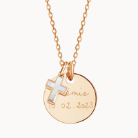 Personalized Mother of Pearl Cross Necklace product