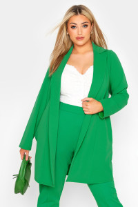 Yours Curve Apple Green Scuba Blazer, Women's Curve & Plus Size, Yours product