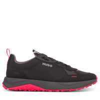 HUGO Black Mixed-Material Kane_Runn Trainers - Size 6 product