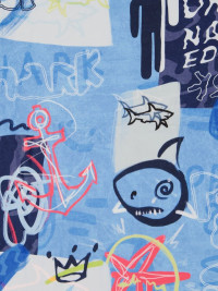 Strand- und Liegetuch mit Grafitti-Print von Paul & Shark in Blau product