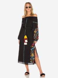 Boho Dress Jewel Neck Long Sleeves Printed Beach Dress product