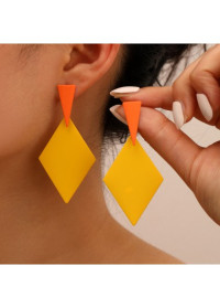 Geometric Design Square Ginger Metal Earrings product