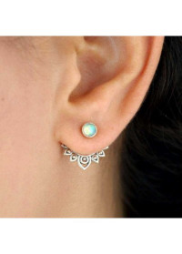 Round Vintage Asymmetry Silver Alloy Earrings product