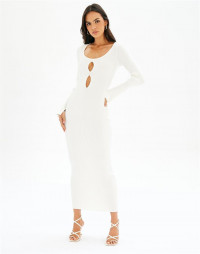 Cut Out Long Sleeve Knit Maxi Dress product