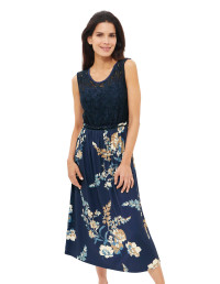 MADELEINE  Nachtkleid mit zarter Spitze und Floralprint Damen marine/multicolor / blau  Gemustert Gr. 44 product