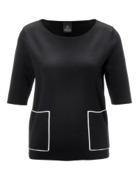 MADELEINE  Pullover mit Kurzarm und aufgesetzten Taschen Damen schwarz/weiß / schwarz  Gr. 44/46 product