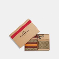 Boxed 3-In-1 Wallet Gift Set In Signature Canvas With Varsity Stripe product
