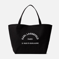 KARL LAGERFELD Women's K/Rue St Guillaume Canvas Tote Bag - Black product