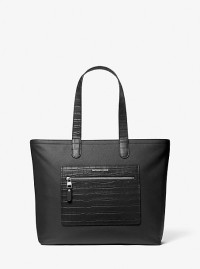 MK Hudson Textured Leather Top-Zip Tote Bag - Black - Michael Kors product