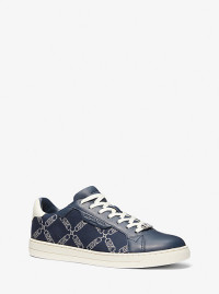 MK Keating Empire Logo Jacquard and Leather Trainers - Navy - Michael Kors product