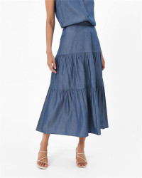 Ayleen Chambray Tiered Skirt product