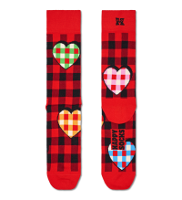 Rote Checked Heart Crew Socken product