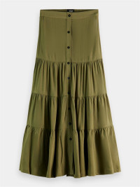 Button-up tiered maxi skirt, S product