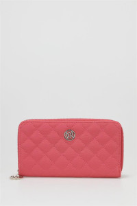 Marikai Large Quilted Zip Around Wallet in Pink | StrandBags.com product