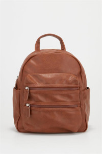 Cabrelli Round Top Backpack in Dark Tan | StrandBags.com product