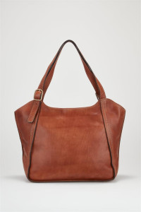 Evity Maya Leather Classic Buckle Tote Bag in Tan | StrandBags.com product