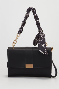Laura Jones Gold Chain Shoulder Bag in Black | StrandBags.com product