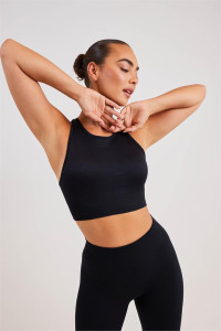 Stylerunner Ribbed Seamless High Neck Crop Onyx product