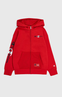 Rouge Haute Sweatshirt zippé à capuche et motif basket - Garçons product