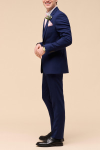 Mens Skinny Fit Navy Texture Suit Jacket product