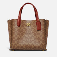 Coach Women's Coated Canvas Signature Willow Tote Bag 24 - Tan Rust product