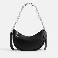 Coach Mira Crescent Glove Tanned Leather Shoulder Bag with Chain - Black product