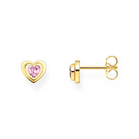THOMAS SABO Gold Plated Heart Shape Pink Zirconia Stud Earrings product