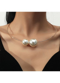 Pearl Design Gold Asymmetric Circular Necklace product