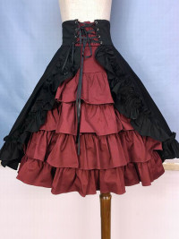 Gothic Lolita Skirt Burgundy Ruffles Lolita Skirts product