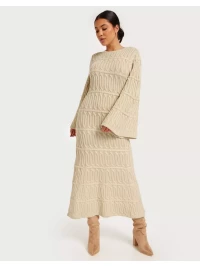 By Malina Elinne cable knitted maxi dress Strikkjoler Beige product