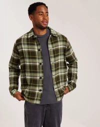 KnowledgeCotton Apparel Big checked heavy flannel overshirt Mønstrete skjorter Green Check product