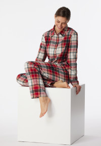 Pyjama lang flanel biologisch katoen geruit meerkleurig - X-Mas 46 product