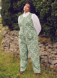 Laura Ashley X Joanie - Deryn Peacock Damask Print Corduroy Jumpsuit - 26 product