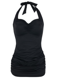 Coralie Black Halter Neck Adjustable Swimsuit-EXTRA LARGE (UK 20-22) product