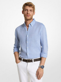 MK Camicia slim-fit in lino - Chambray (Blu) - Michael Kors product