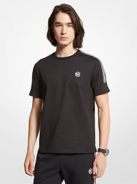 MK T-shirt in jersey di cotone con fettuccia con logo - Nero (Nero) - Michael Kors product