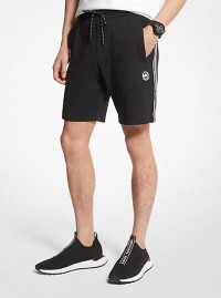 MK Shorts in misto cotone con fettuccia con logo - Nero (Nero) - Michael Kors product