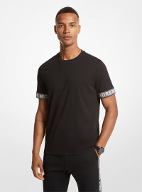 MK T-shirt in cotone con fettuccia con logo - Nero (Nero) - Michael Kors product