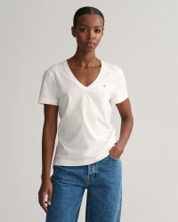 GANT Women Shield V-Neck T-Shirt (XXL) White product