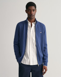 GANT Men Casual Cotton Zip Cardigan (S) Blue product