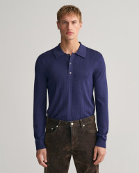 GANT Men Shiny Viscose Polo Sweater (XXXL) Blue product