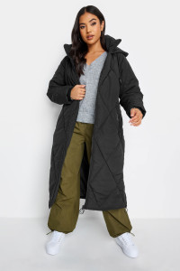 Pixiegirl Black Puffer Maxi Coat 14 Pixiegirl | Petite Women's Petite Coats product