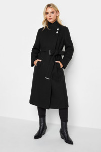 Pixiegirl Black Wrap Belted Coat 18 Pixiegirl | Petite Women's Petite Coats product