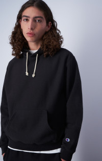 Noir Sweatshirt à capuche minimaliste Reverse Weave product