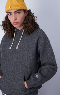 Dunkelgrau Minimalistischer Reverse Weave Fleece-Kapuzenpullover product