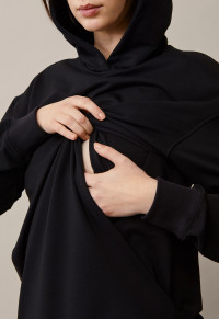 Oversized hoodie med amningsfunktion - Svart product